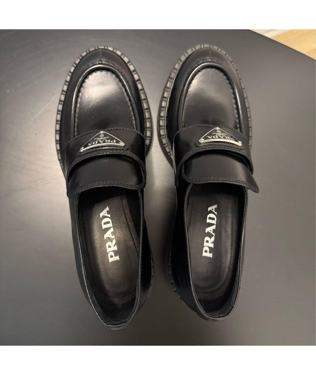 PRADA Черные кожаные брогги и оксфорды, фото 3