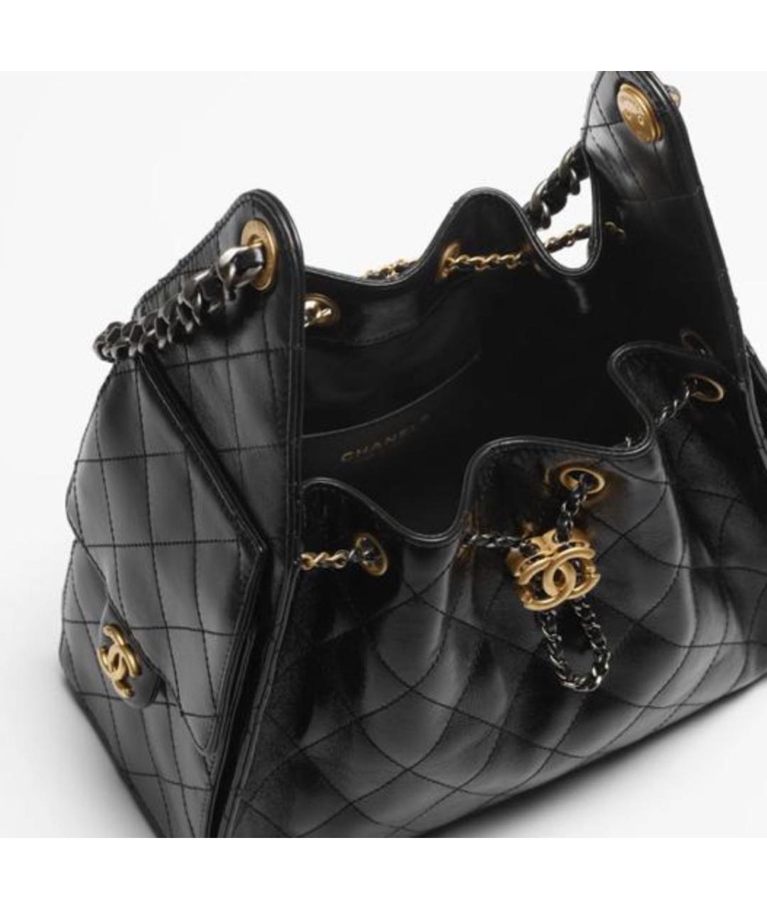 CHANEL Черная кожаная сумка через плечо, фото 3