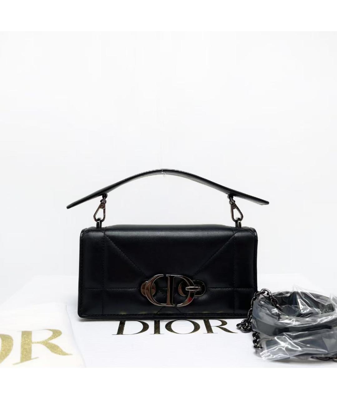 CHRISTIAN DIOR Черная кожаная сумка через плечо, фото 2