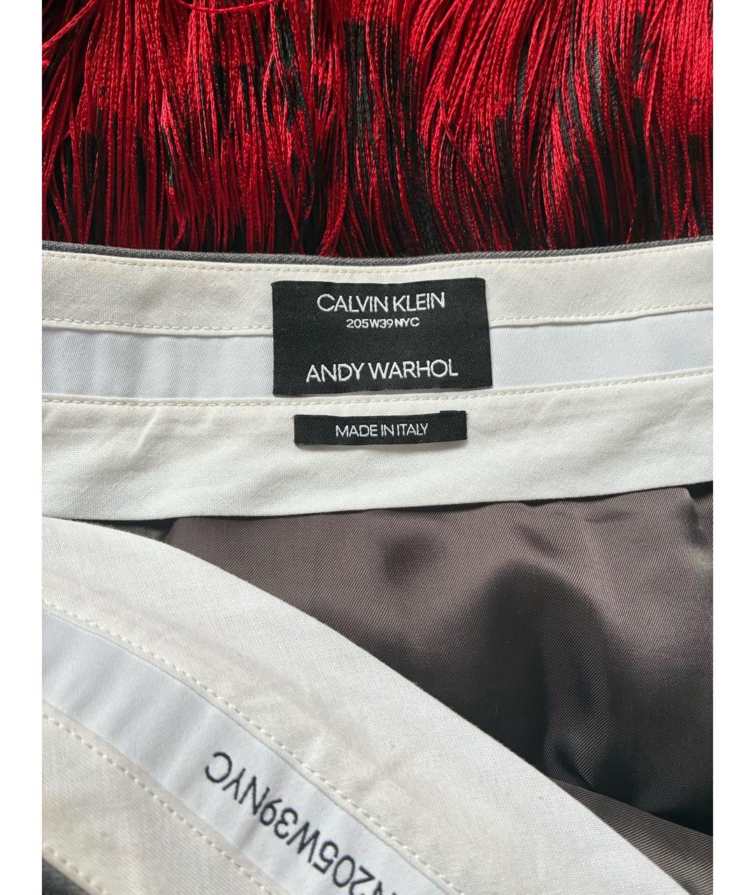 CALVIN KLEIN Серая полиэстеровая юбка миди, фото 4