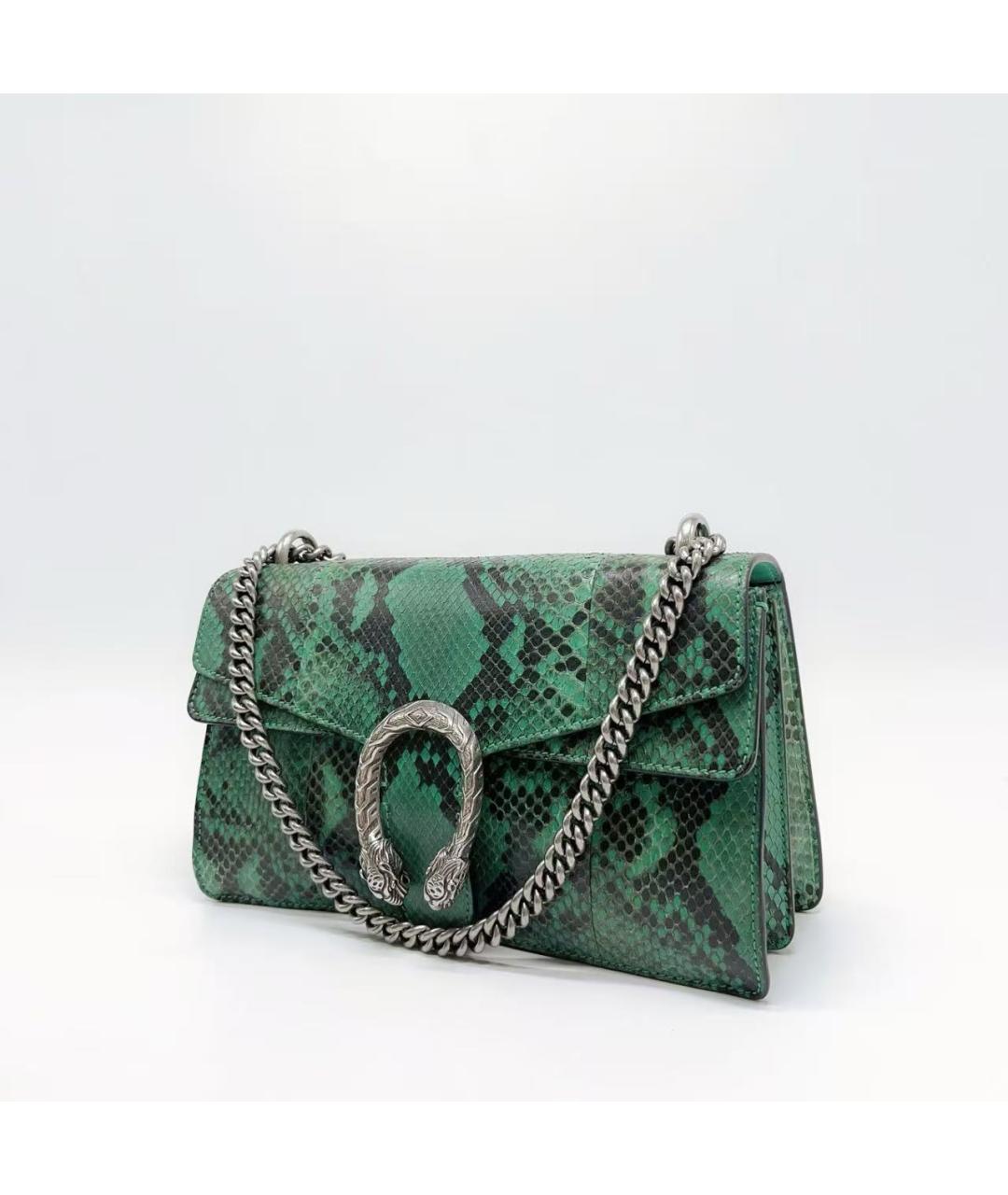 GUCCI Зеленая сумка через плечо из экзотической кожи, фото 4