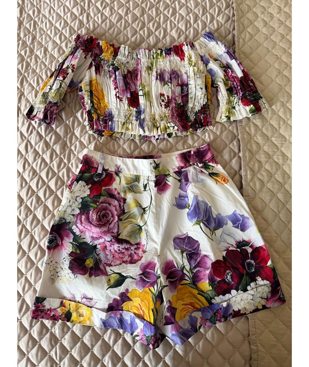DOLCE&GABBANA Мульти хлопковый костюм с юбками, фото 5