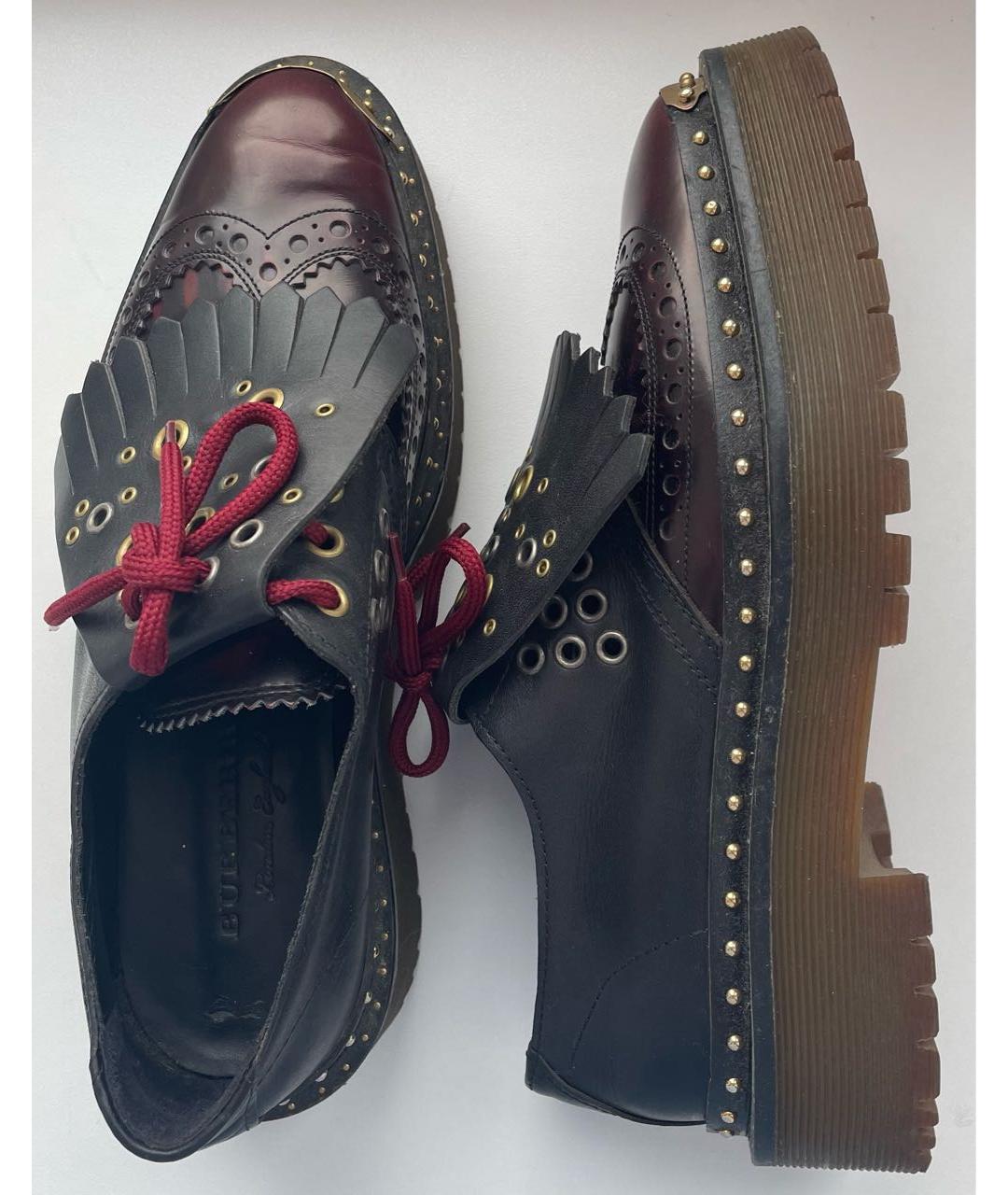 BURBERRY Бордовые кожаные ботинки, фото 8