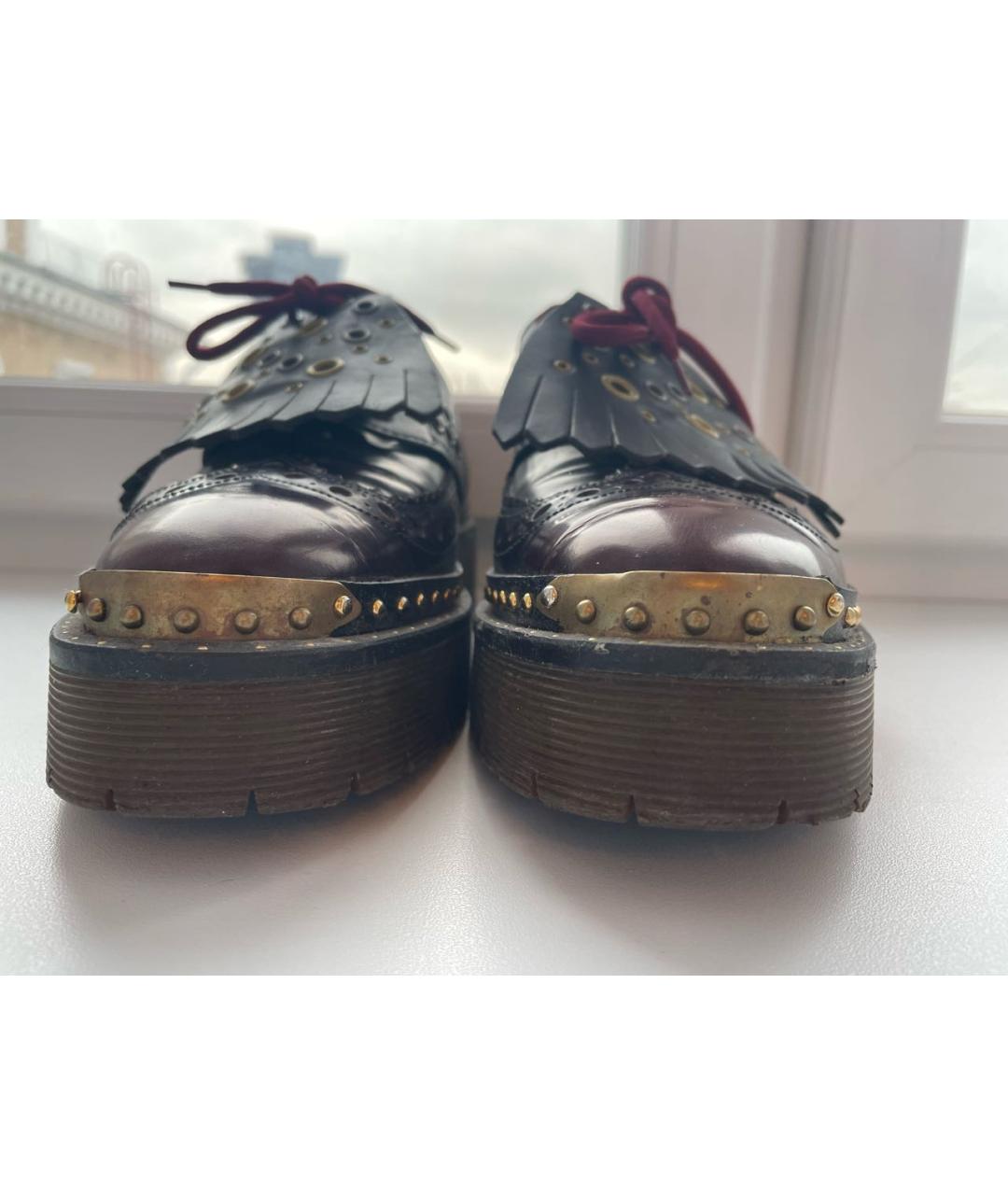 BURBERRY Бордовые кожаные ботинки, фото 3