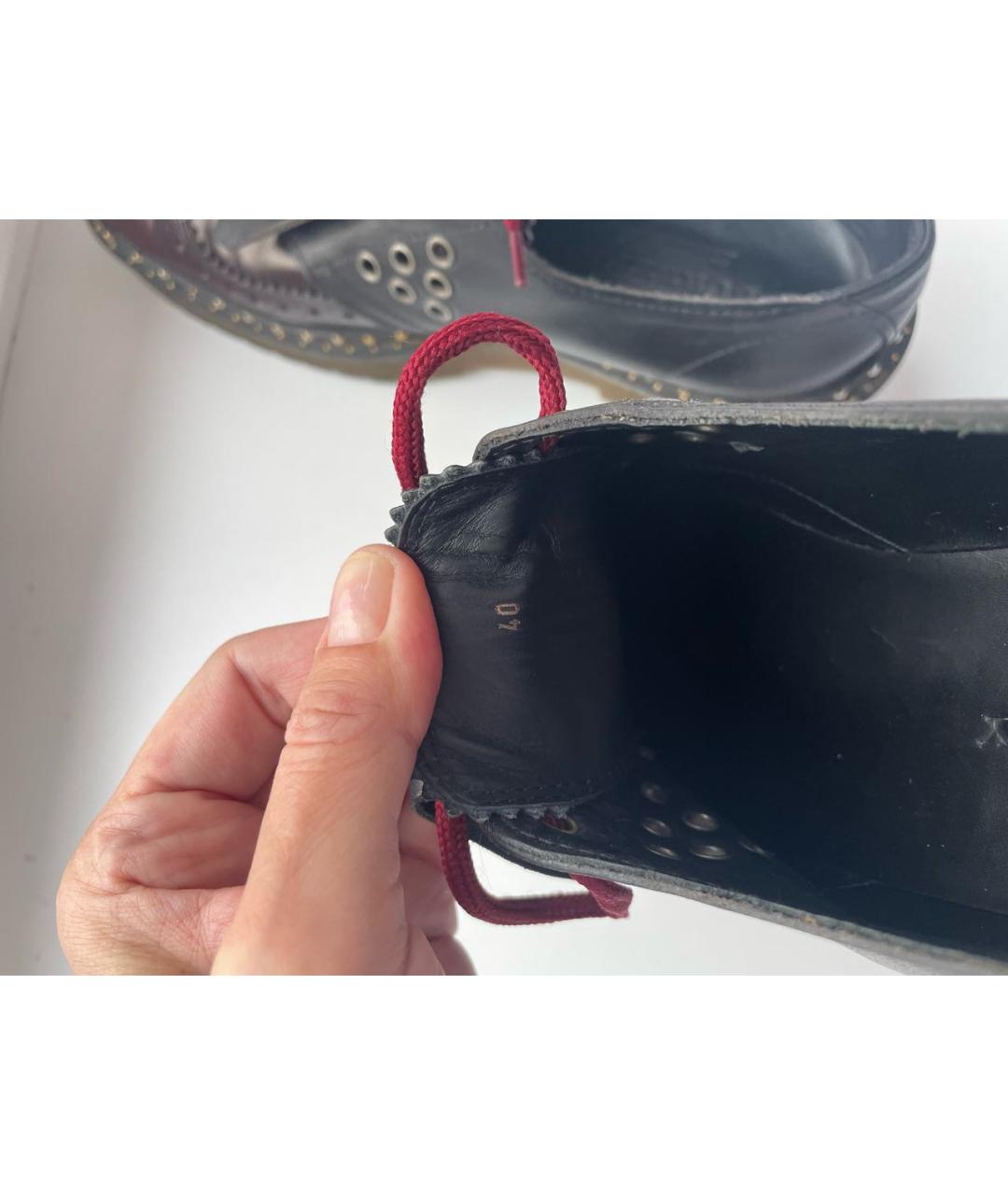 BURBERRY Бордовые кожаные ботинки, фото 7