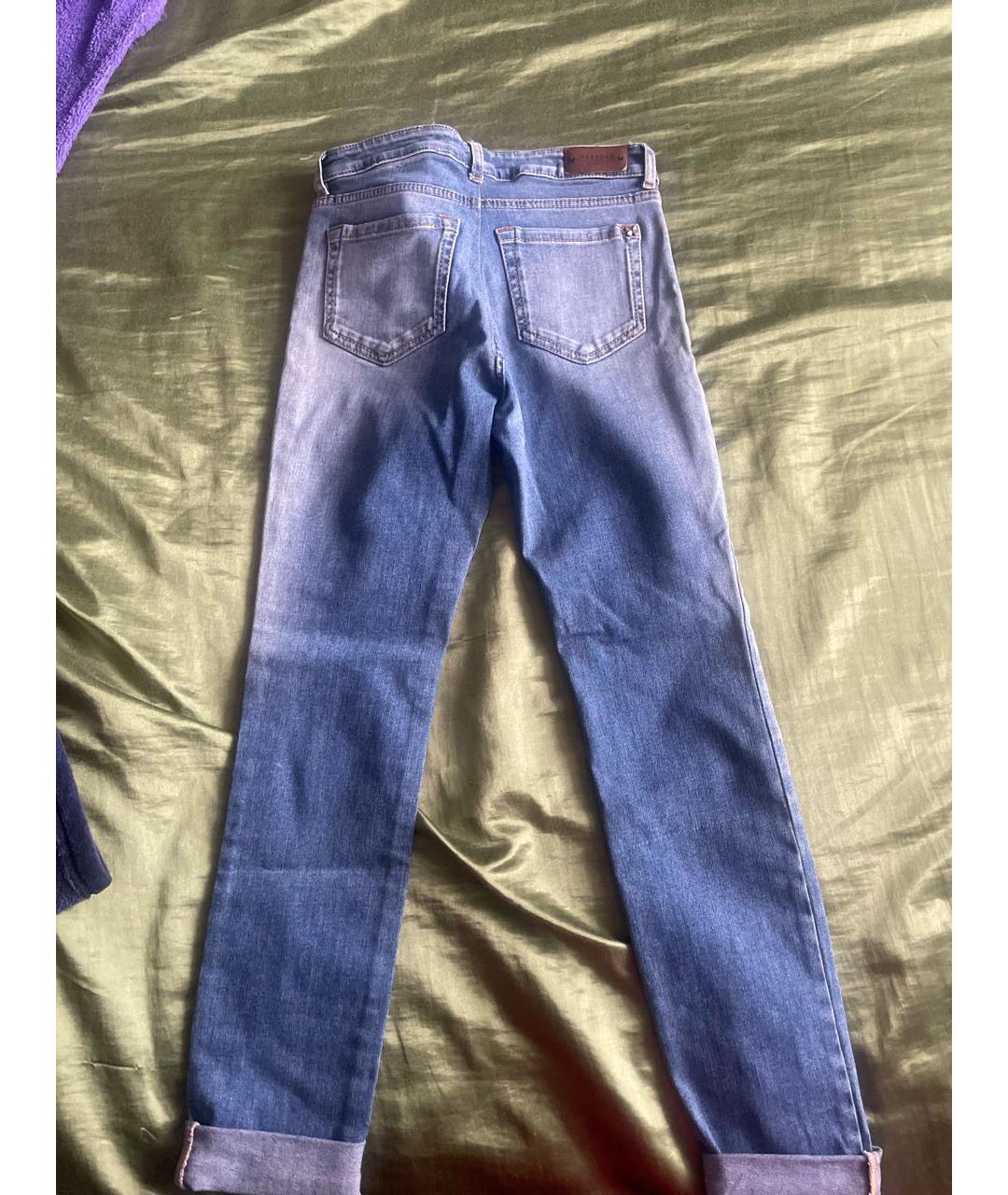 WEEKEND MAX MARA Голубые хлопковые джинсы слим, фото 6