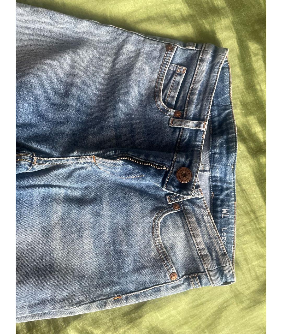 WEEKEND MAX MARA Голубые хлопковые джинсы слим, фото 4