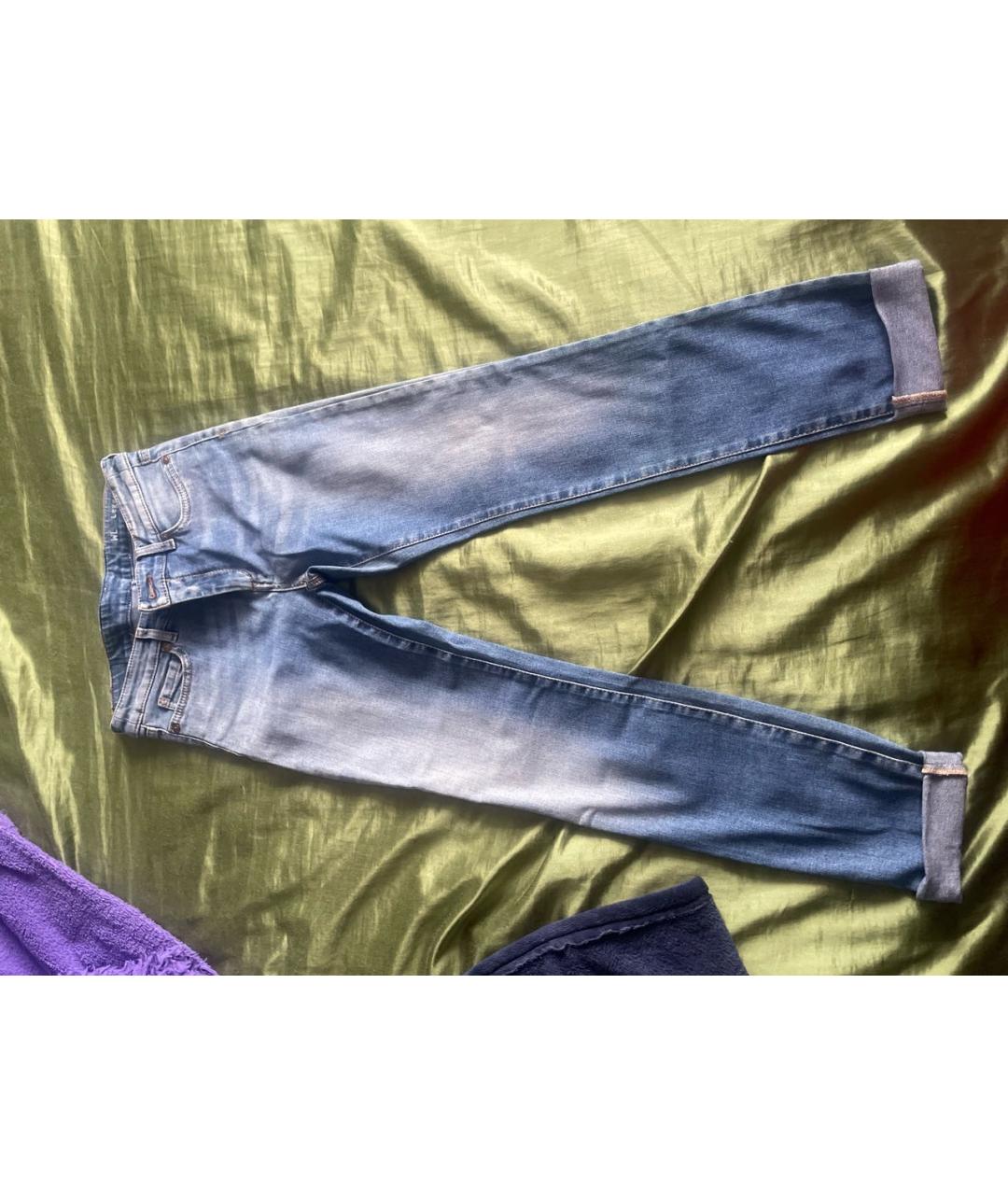 WEEKEND MAX MARA Голубые хлопковые джинсы слим, фото 2