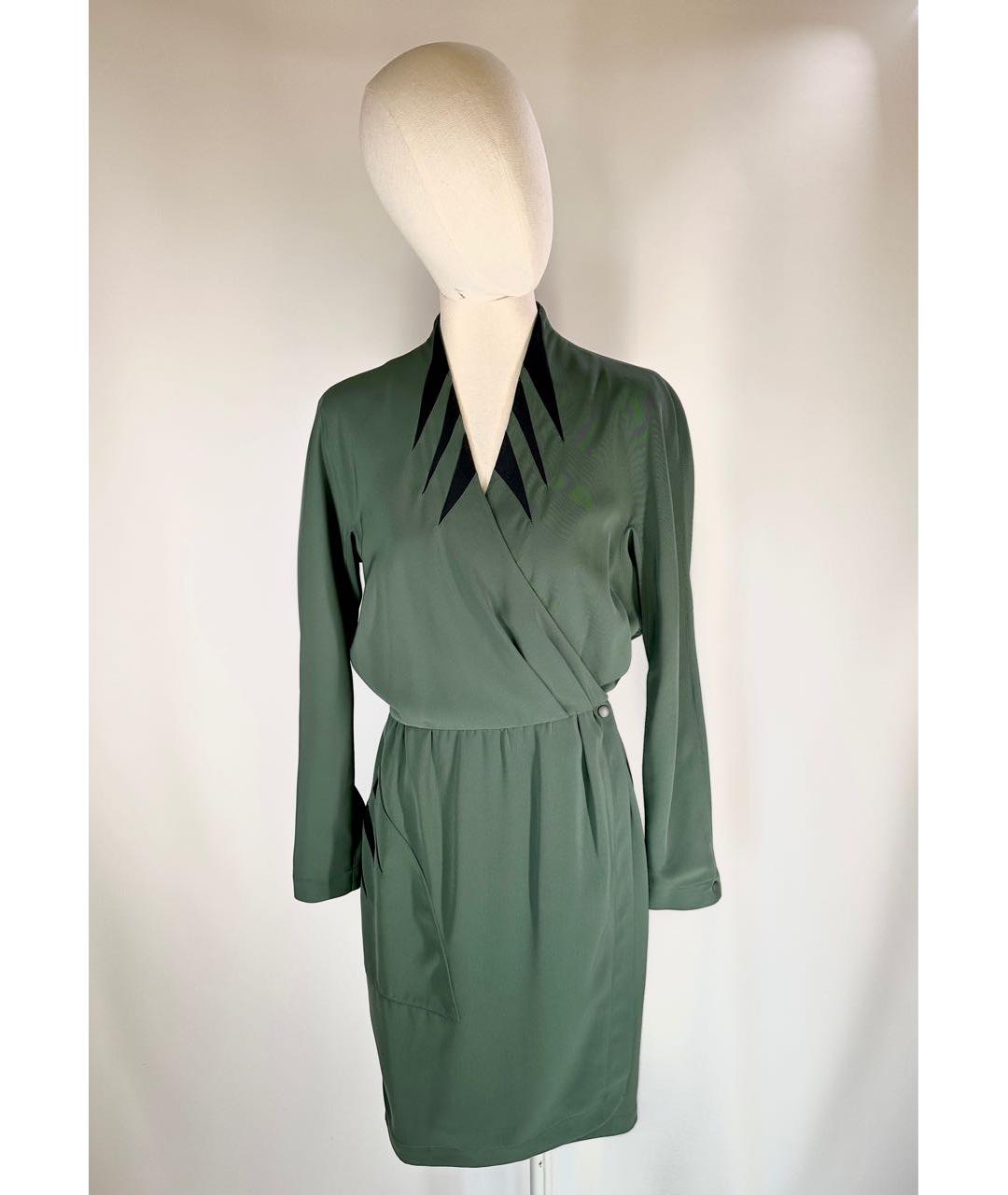 THIERRY MUGLER VINTAGE Зеленые полиэстеровое повседневное платье, фото 9