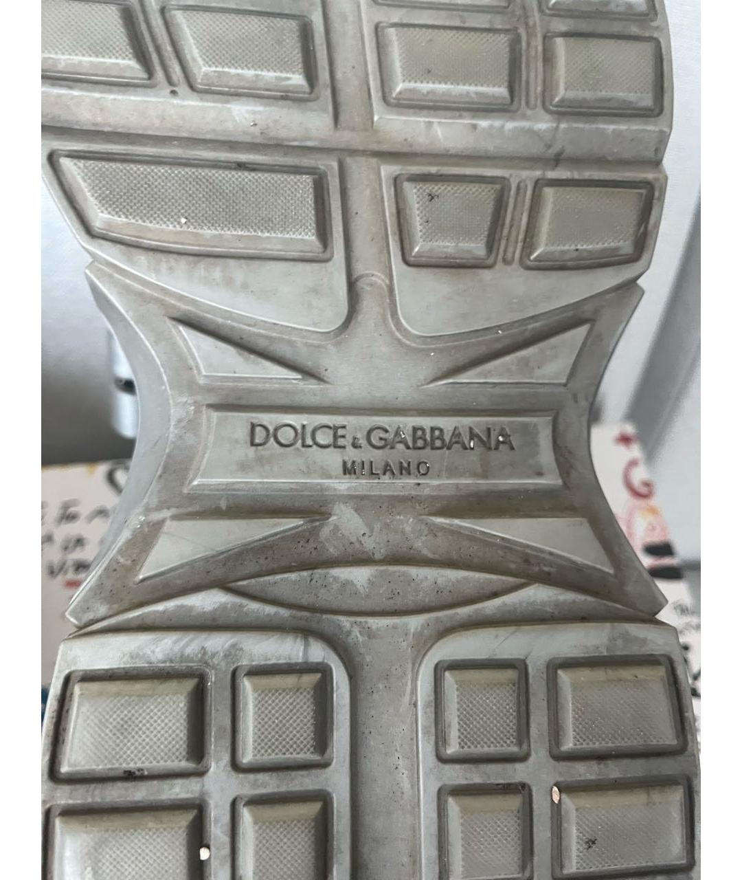 DOLCE&GABBANA Коричневые кожаные низкие кроссовки / кеды, фото 5