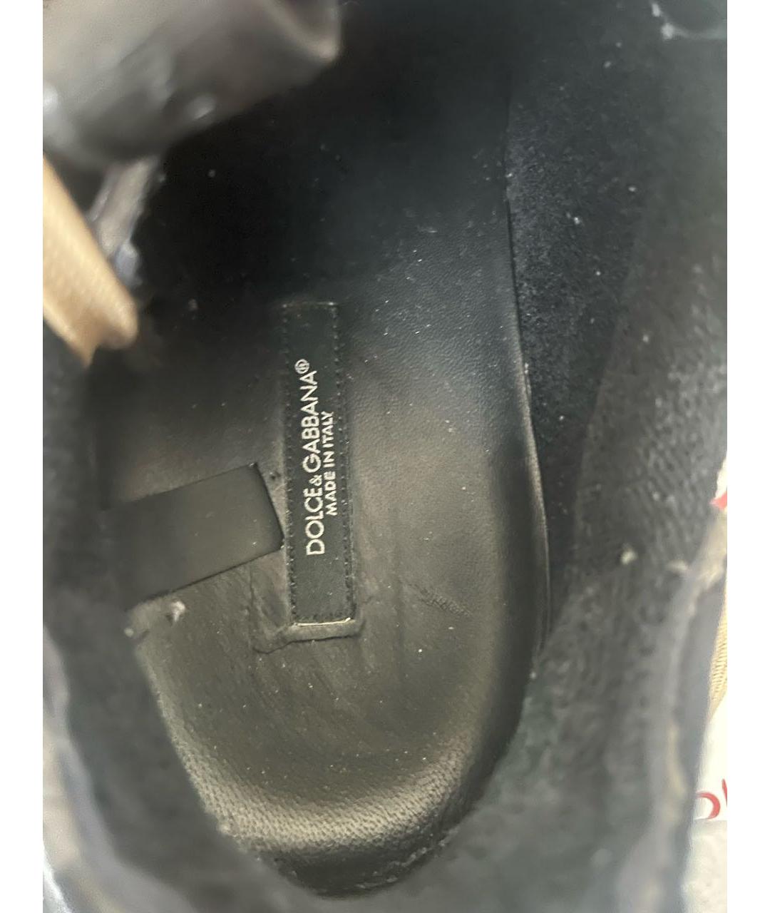 DOLCE&GABBANA Коричневые кожаные низкие кроссовки / кеды, фото 6