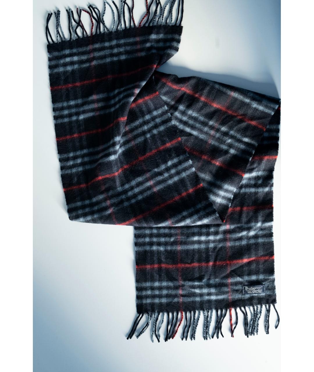 BURBERRY Темно-синий кашемировый шарф, фото 4
