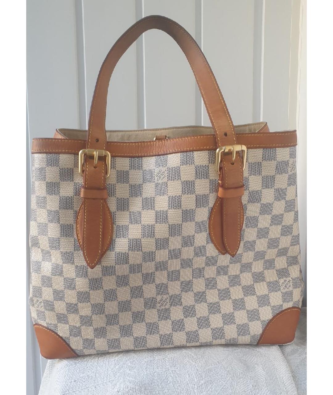 LOUIS VUITTON Белая кожаная сумка тоут, фото 2