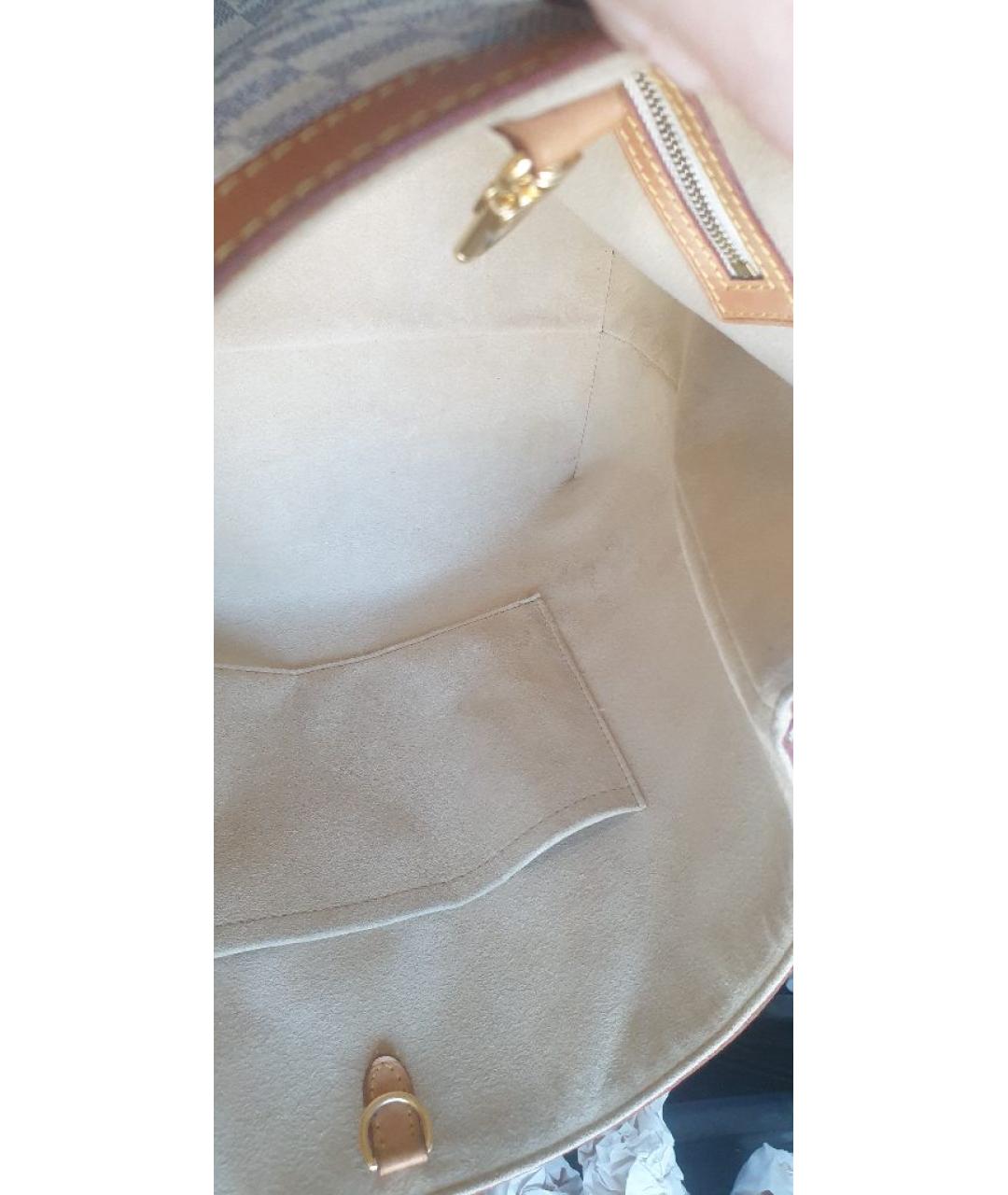 LOUIS VUITTON Белая кожаная сумка тоут, фото 7