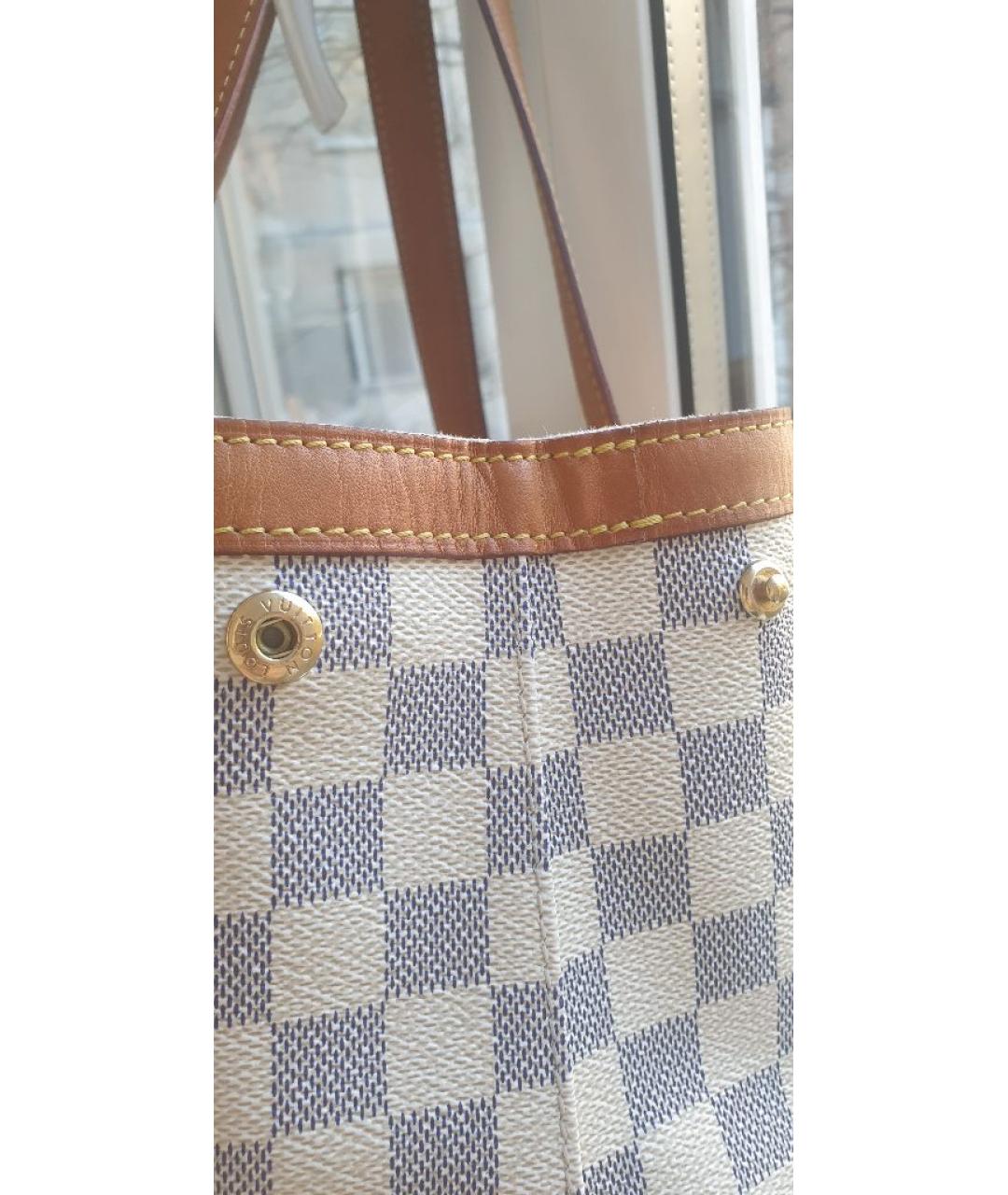 LOUIS VUITTON Белая кожаная сумка тоут, фото 5