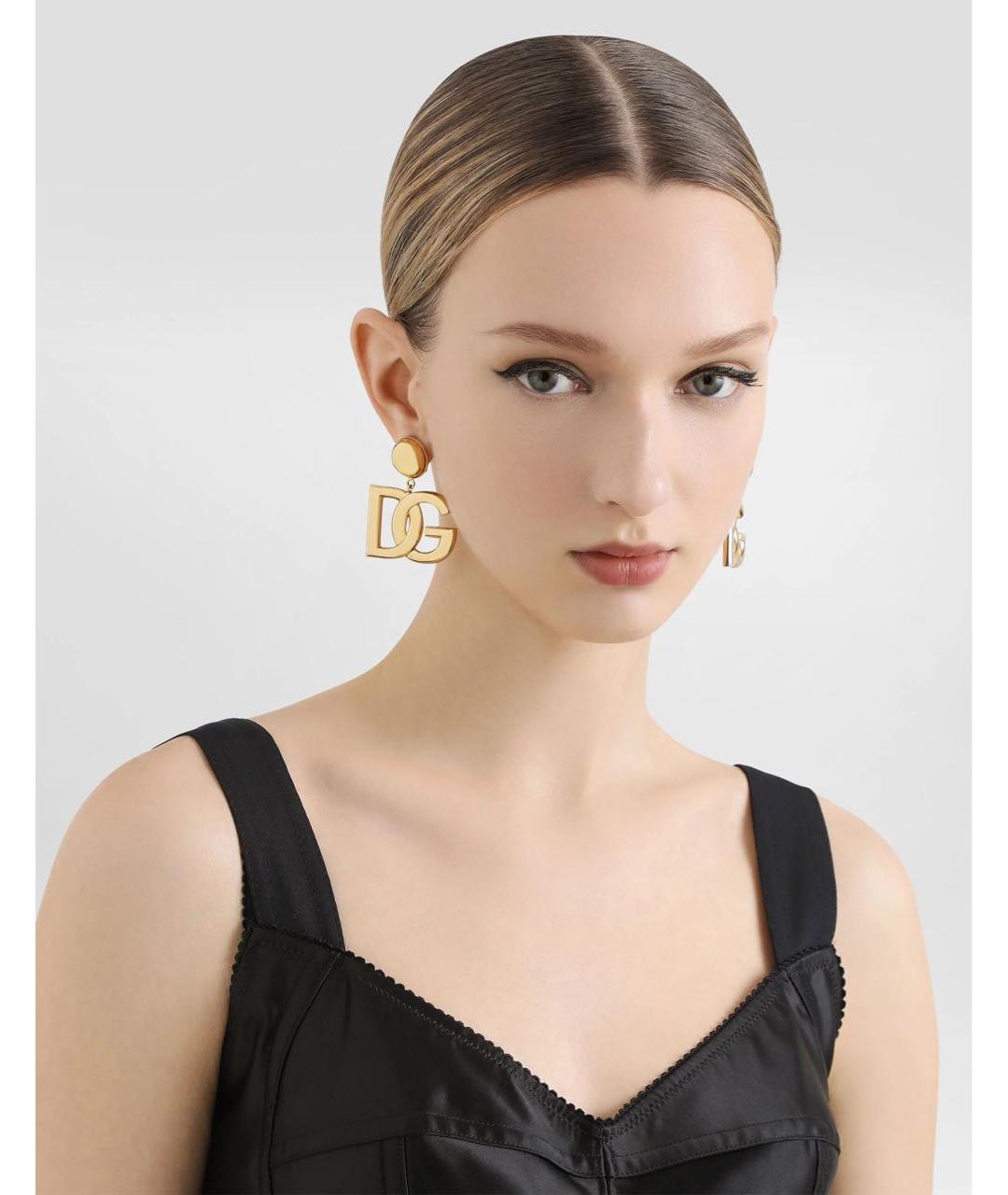 DOLCE&GABBANA Золотые латунные серьги, фото 3