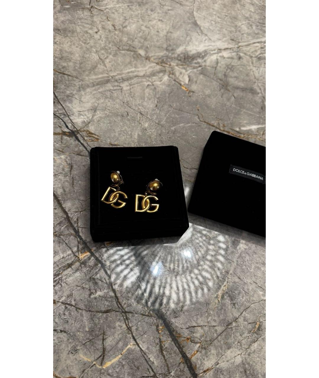 DOLCE&GABBANA Золотые латунные серьги, фото 2