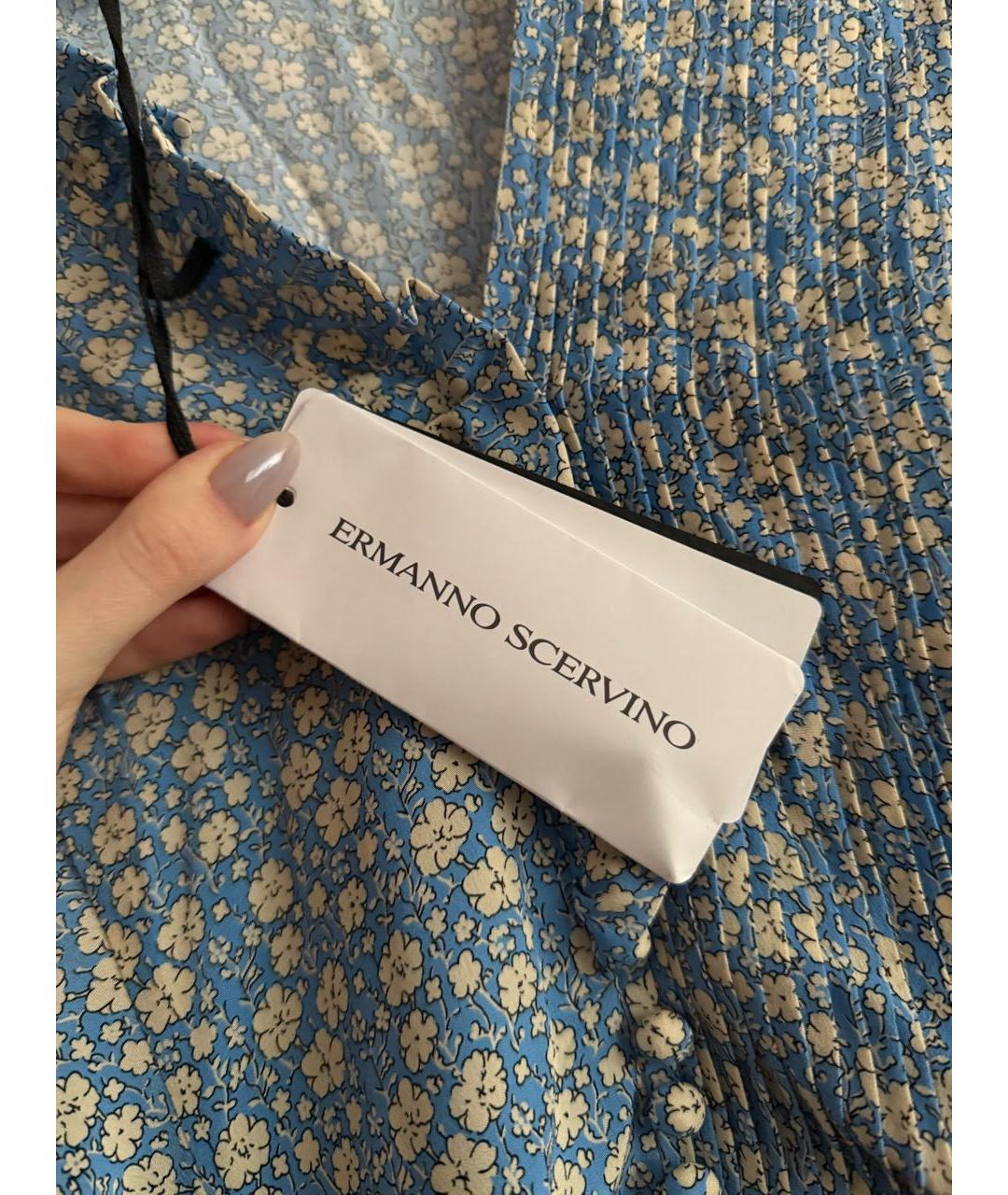 ERMANNO SCERVINO Голубое шелковое платье, фото 6