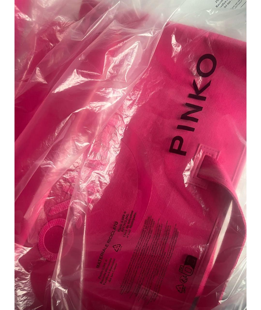 PINKO Розовая хлопковая пляжная сумка, фото 4