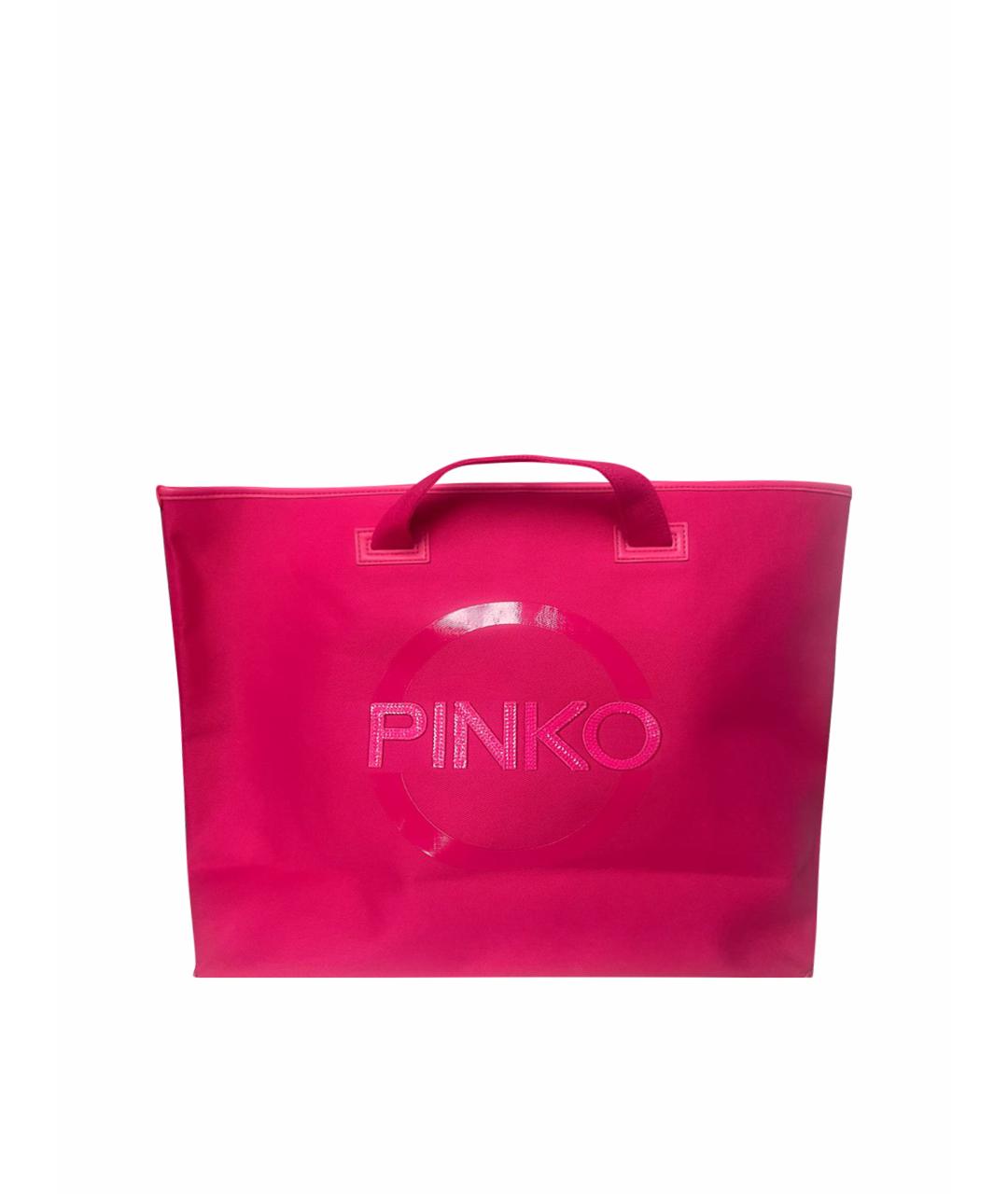 PINKO Розовая хлопковая пляжная сумка, фото 1