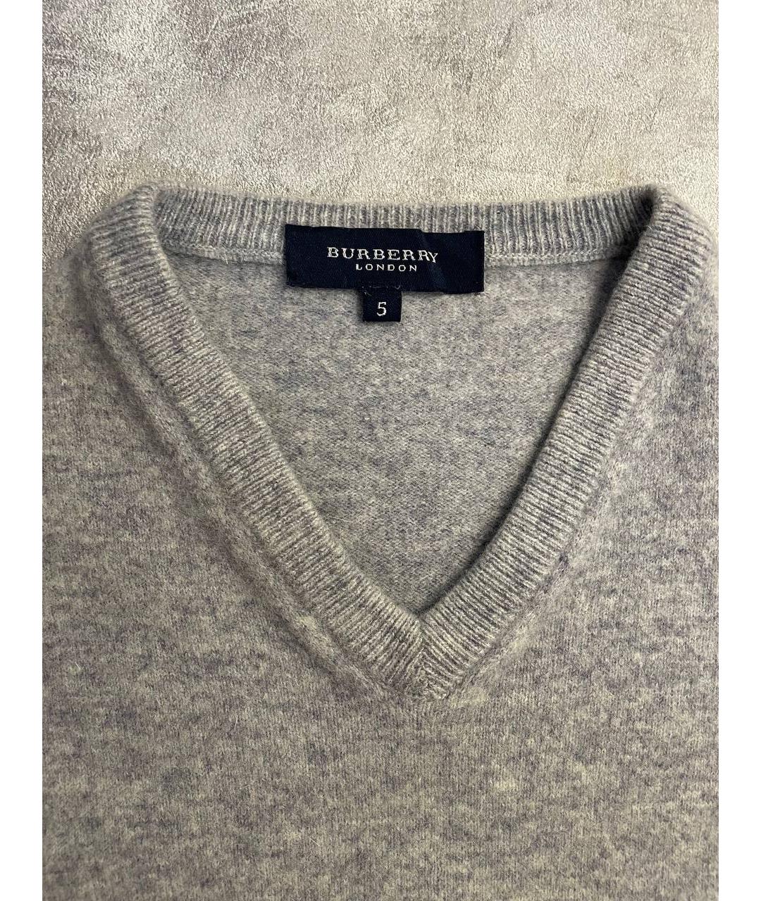 BURBERRY Серый шерстяной джемпер / свитер, фото 2