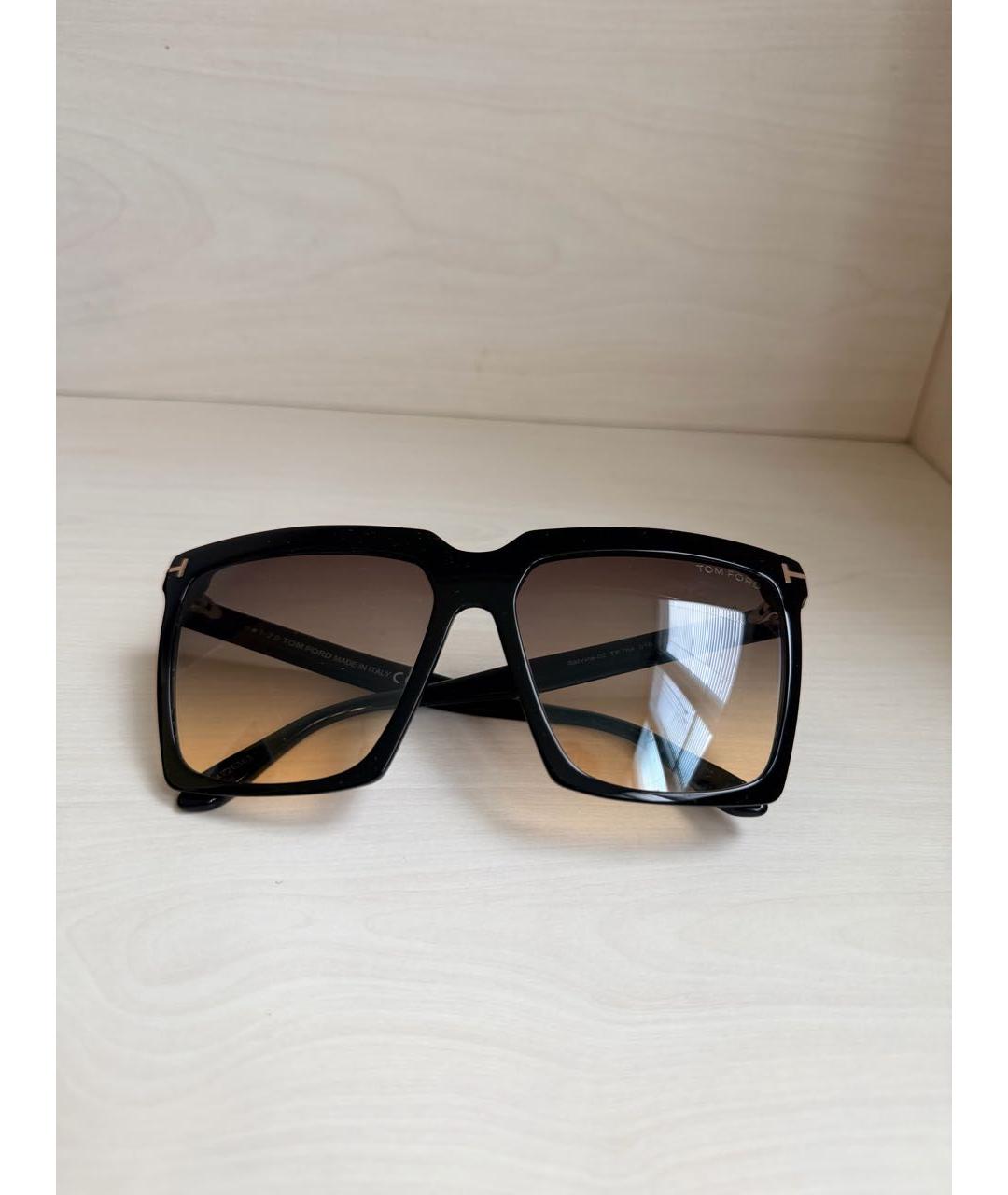 TOM FORD Черные пластиковые солнцезащитные очки, фото 9