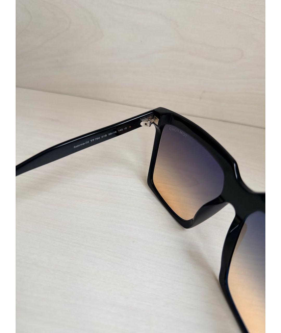 TOM FORD Черные пластиковые солнцезащитные очки, фото 5