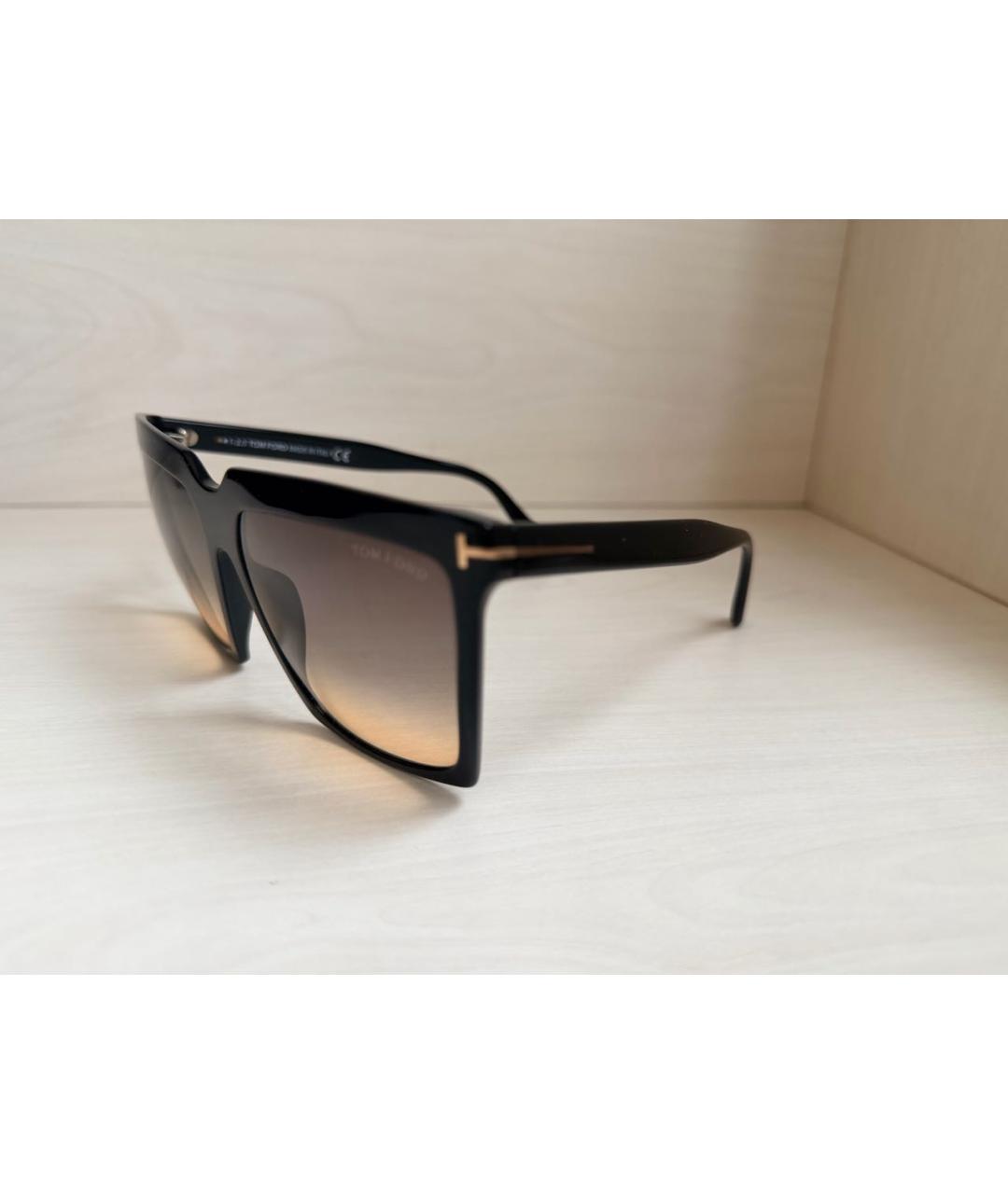 TOM FORD Черные пластиковые солнцезащитные очки, фото 2