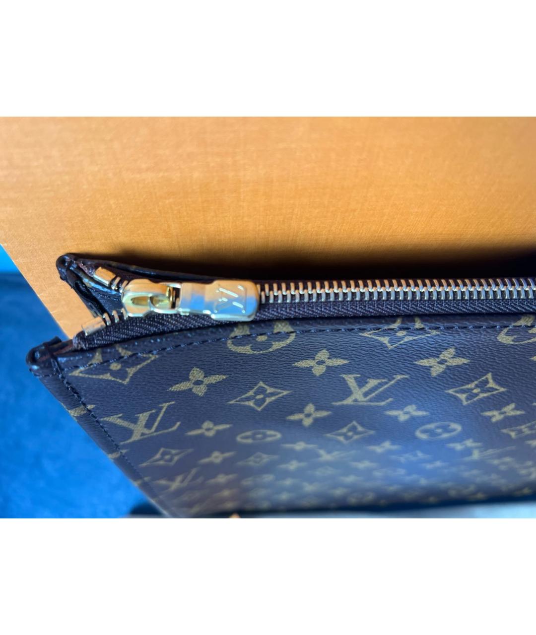 LOUIS VUITTON Коричневая кожаная папка для документов, фото 4