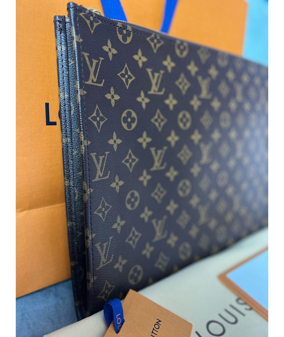 LOUIS VUITTON Коричневая кожаная папка для документов, фото 2