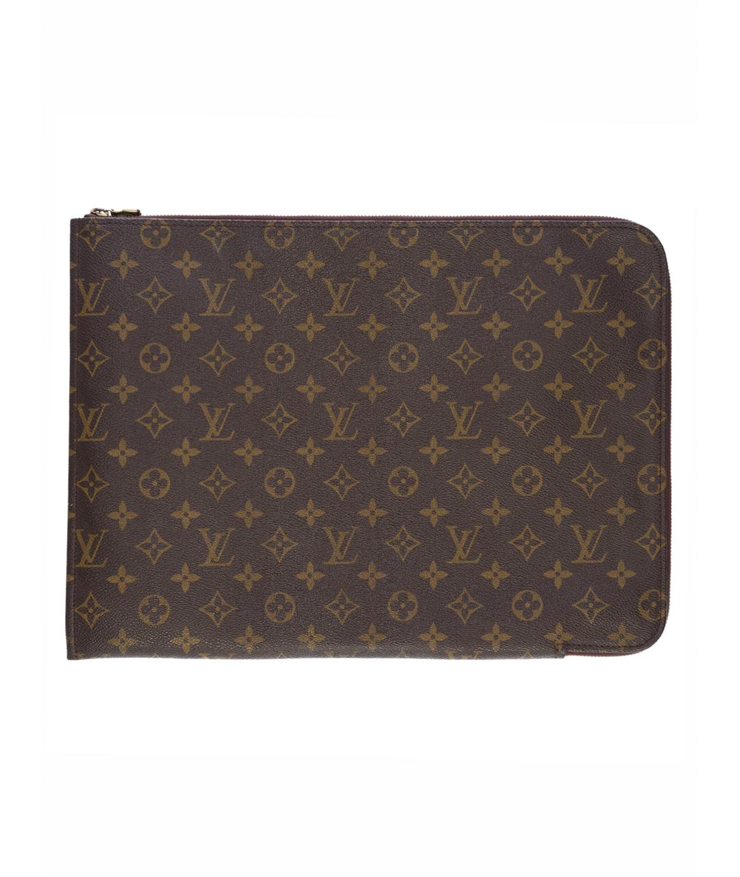 LOUIS VUITTON Коричневая кожаная папка для документов, фото 1