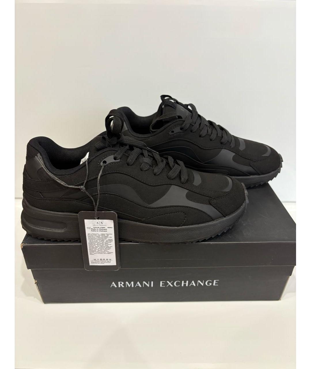 ARMANI EXCHANGE Черные низкие кроссовки / кеды, фото 5