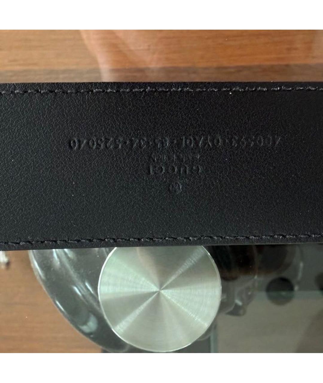 GUCCI Черный кожаный ремень, фото 3