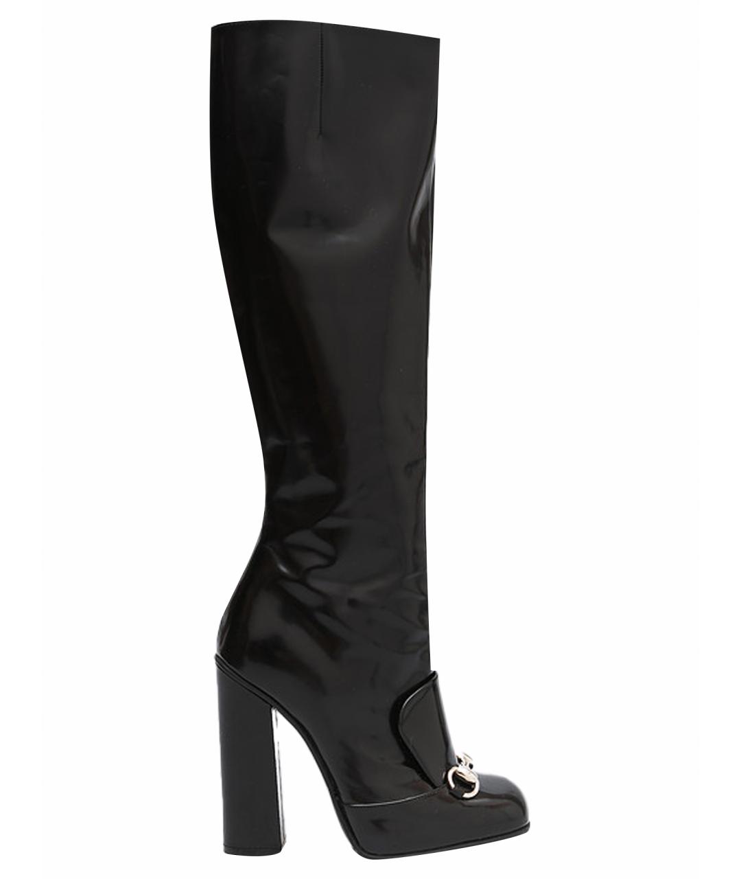 GUCCI Черные кожаные сапоги, фото 1