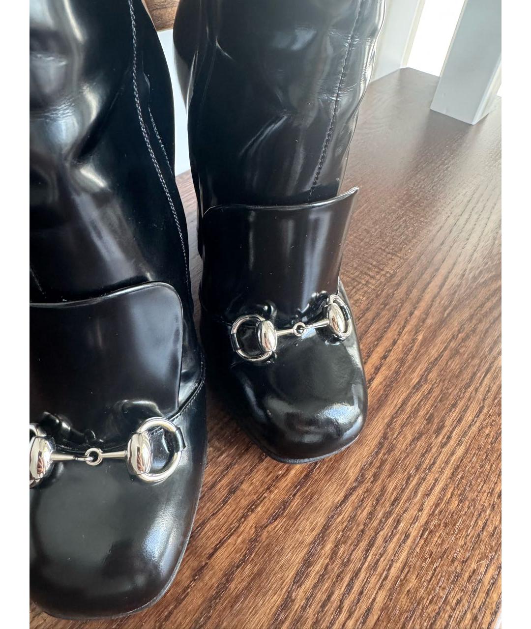 GUCCI Черные кожаные сапоги, фото 5