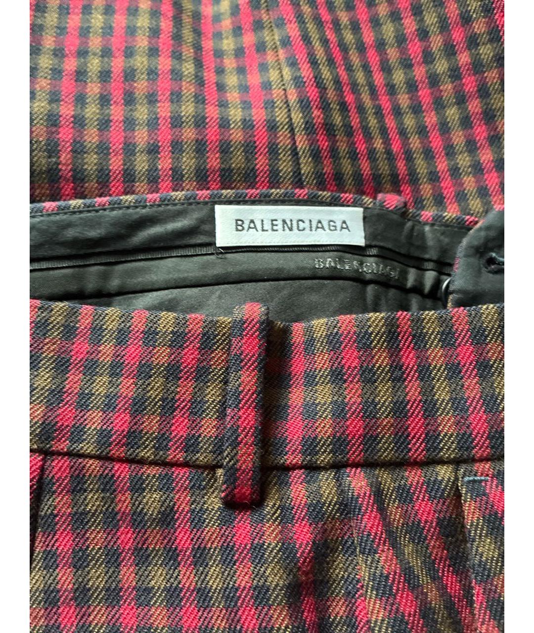 BALENCIAGA Мульти шерстяные прямые брюки, фото 4