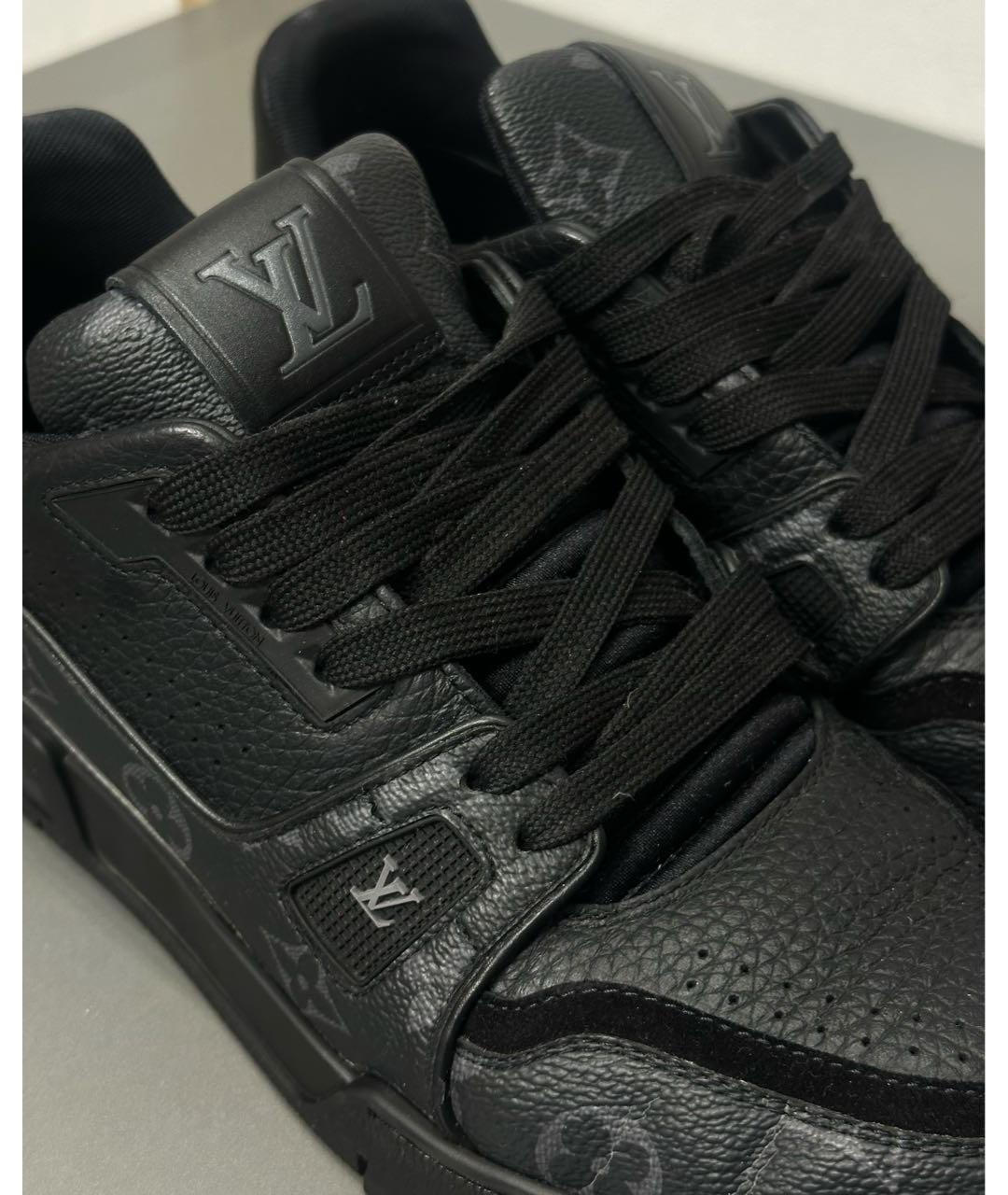 LOUIS VUITTON Черные кожаные низкие кроссовки / кеды, фото 6