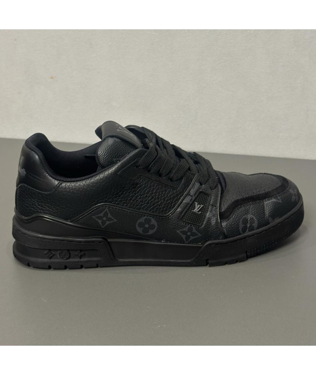 LOUIS VUITTON Черные кожаные низкие кроссовки / кеды, фото 9