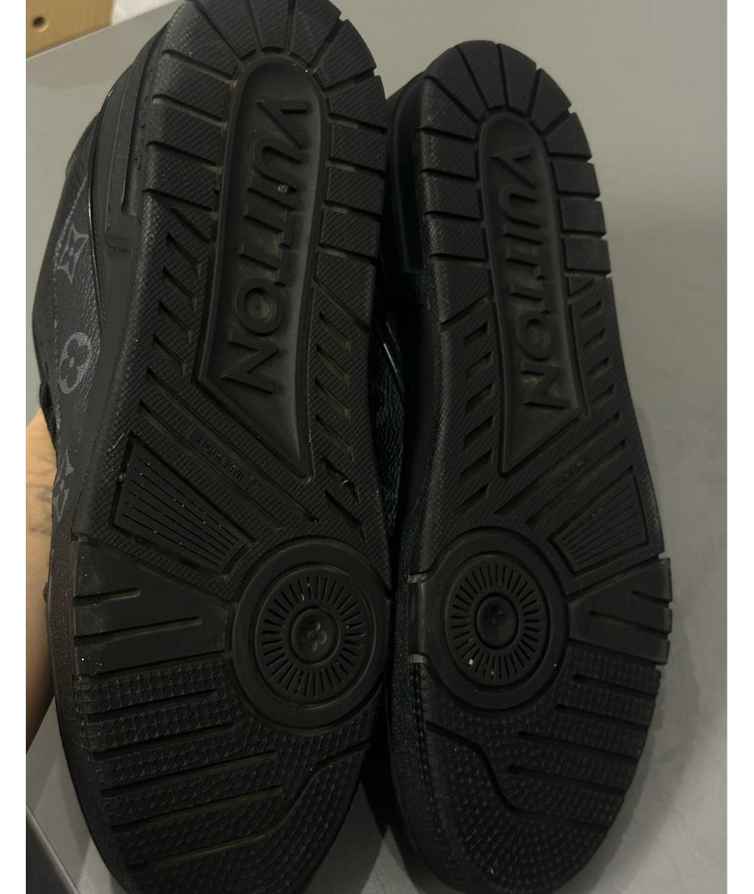 LOUIS VUITTON Черные кожаные низкие кроссовки / кеды, фото 8