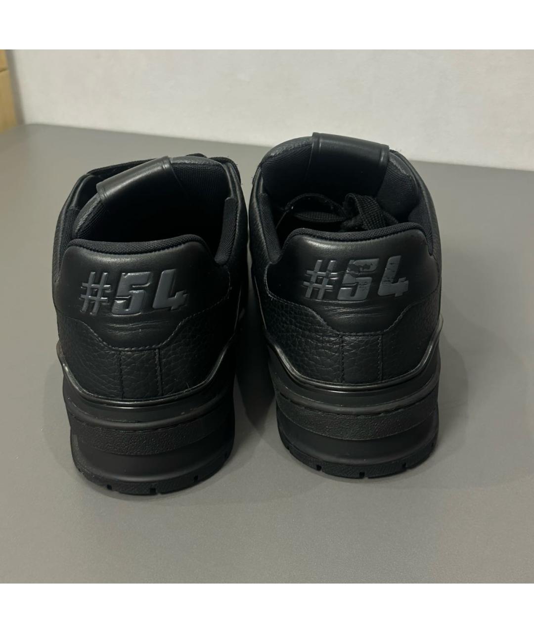 LOUIS VUITTON Черные кожаные низкие кроссовки / кеды, фото 4