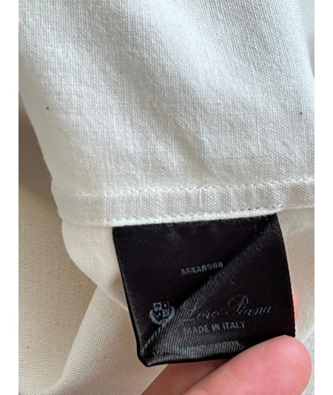 LORO PIANA Белая хлопковая рубашка, фото 8