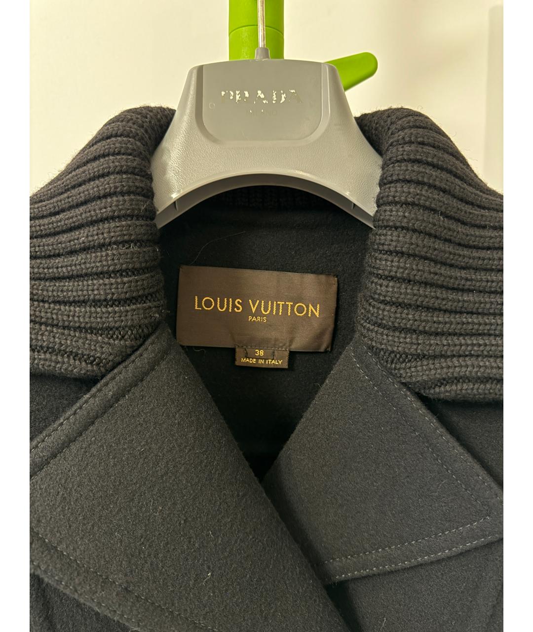 LOUIS VUITTON Черное шерстяное пальто, фото 3