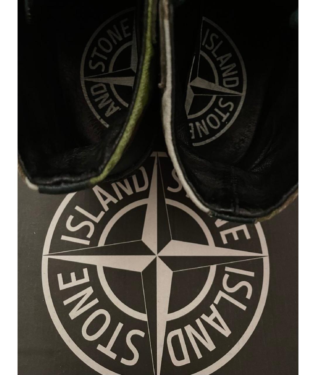STONE ISLAND Кожаные высокие кроссовки / кеды, фото 6