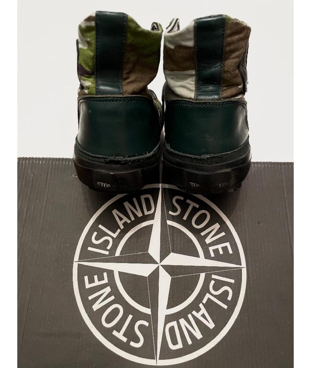 STONE ISLAND Кожаные высокие кроссовки / кеды, фото 5