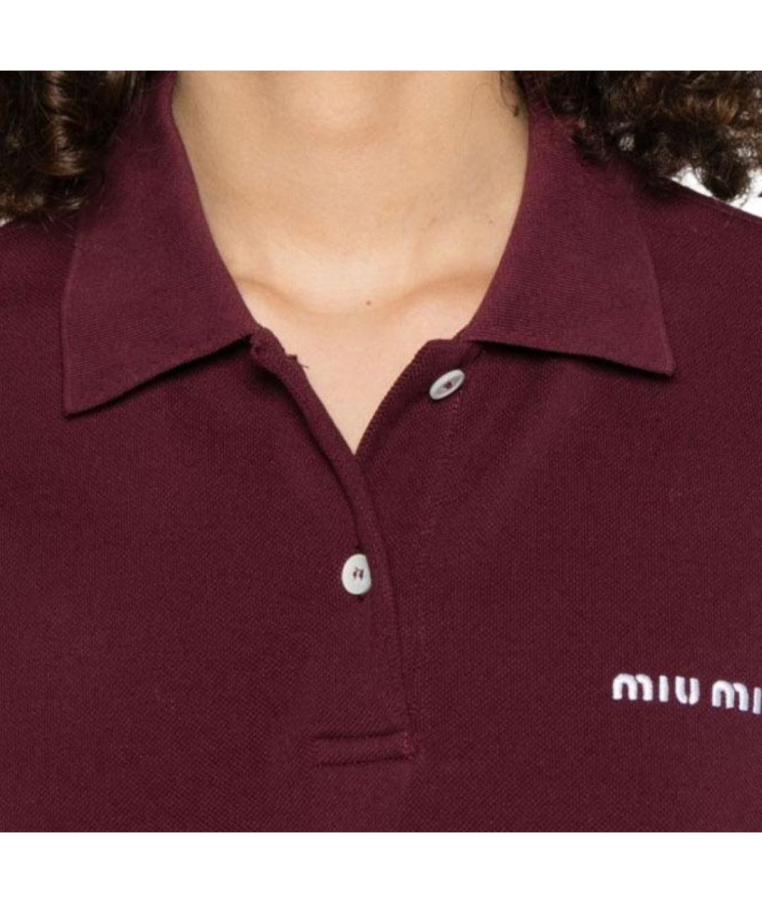 MIU MIU Бордовая хлопковая рубашка, фото 5