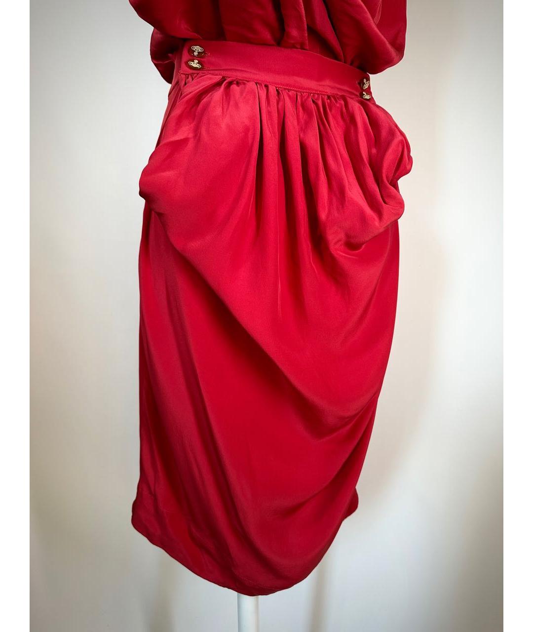 VIVIENNE WESTWOOD Красное шелковое коктейльное платье, фото 5