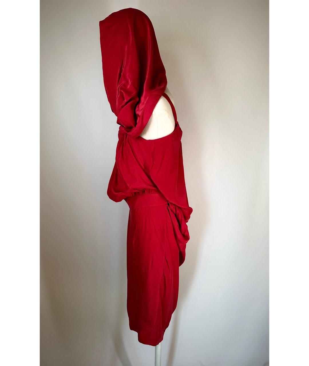 VIVIENNE WESTWOOD Красное шелковое коктейльное платье, фото 6