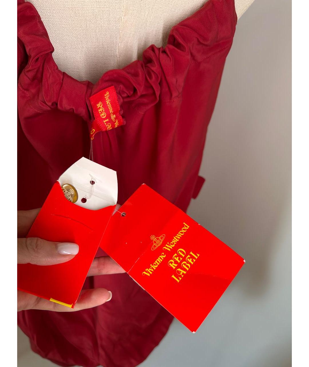 VIVIENNE WESTWOOD Красное шелковое коктейльное платье, фото 7