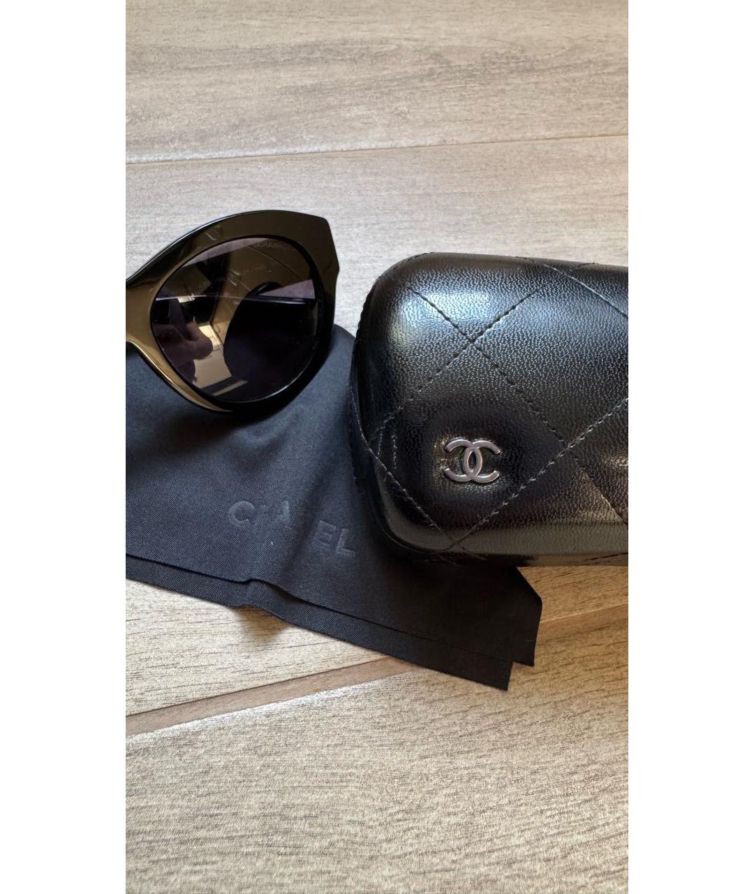 CHANEL Черные пластиковые солнцезащитные очки, фото 5