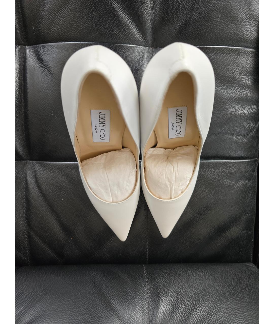 JIMMY CHOO Белые кожаные туфли, фото 3
